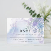 Rustic bloemige waterverf RSVP-kaart RSVP Kaartje (Staand voorkant)