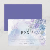 Rustic bloemige waterverf RSVP-kaart RSVP Kaartje (Voorkant / Achterkant)