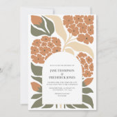 Rustic Bloom Abstract Floral Modern Spring Wedding Kaart (Voorkant)