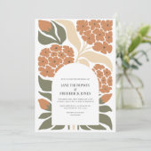 Rustic Bloom Abstract Floral Modern Spring Wedding Kaart (Staand voorkant)