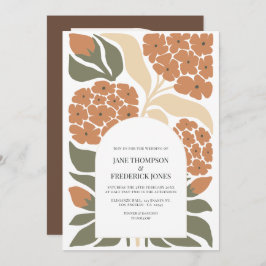 Rustic Bloom Abstract Floral Modern Spring Wedding Kaart
