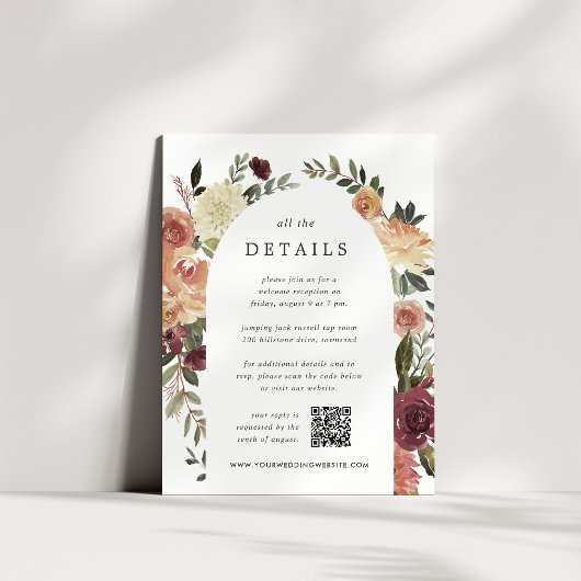 Rustic Bloom All-in-One Wedding Details Informatiekaartje