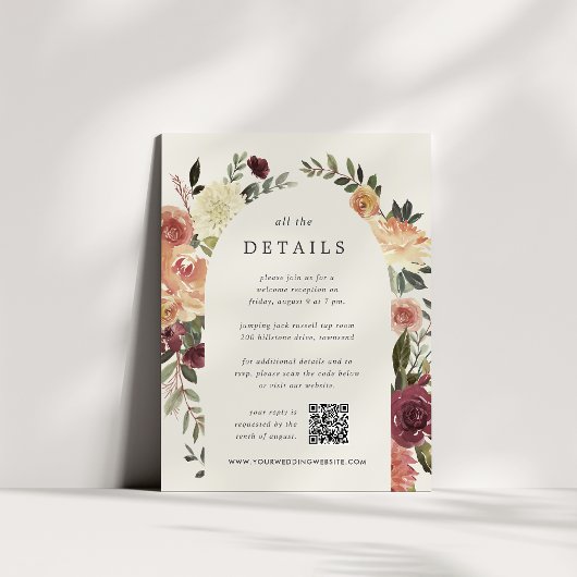 Rustic Bloom All-in-One Wedding Details Informatiekaartje