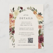 Rustic Bloom All-in-One Wedding Details Informatiekaartje (Voorkant)