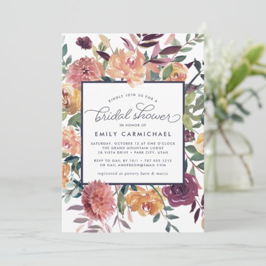 Rustic Bloom Bridal Shower Kaart (Staand voorkant)