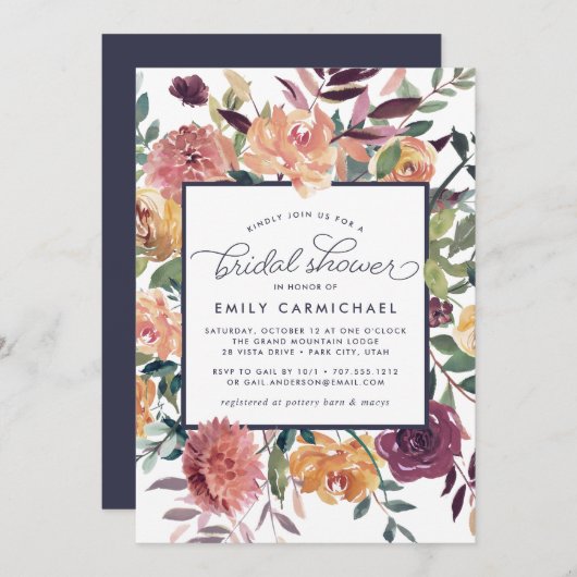 Rustic Bloom Bridal Shower Kaart (Voorkant / Achterkant)