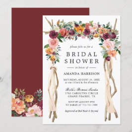 Rustic Bloom Burgundy Blush Floral Vrijgezellenfee Kaart