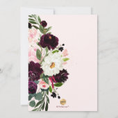 Rustic Bloom Burgundy Blush Waterverf Rozen Kaart (Achterkant)