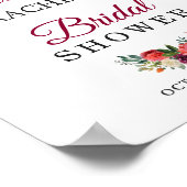 Rustic Bloom Burgundy Floral Vrijgezellenfeest Sig Poster (Hoek)