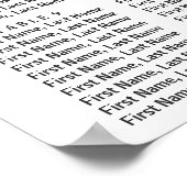 Rustic Bloom Burgundy Floral Wedding Seating Chart Poster (Hoek)