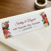 Rustic Bloom Burgundy Red Oranje Floral Etiket