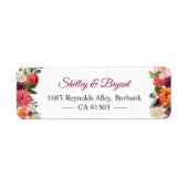 Rustic Bloom Burgundy Red Oranje Floral Etiket (Voorkant)