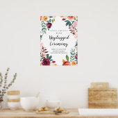 Rustic Bloom Chic Unplugged Wedding Ceremony Sign Poster (Keuken)