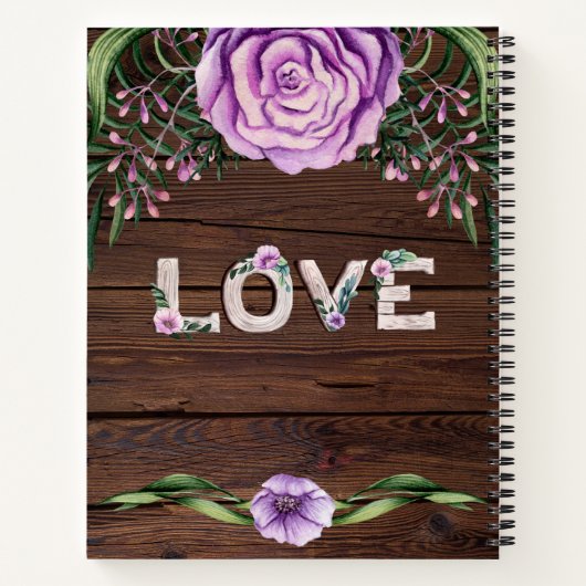 Rustic Bloom Custom Recipe Journal Wedding Gift Notitieboek (Achterkant)