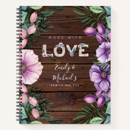 Rustic Bloom Custom Recipe Journal Wedding Gift Notitieboek