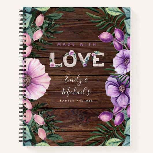 Rustic Bloom Custom Recipe Journal Wedding Gift Notitieboek (Voorkant)