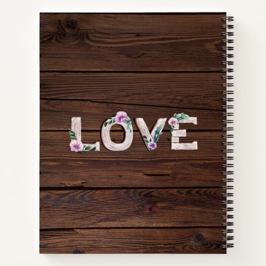 Rustic Bloom Custom Recipe Journal Wedding Gift Notitieboek (Achterkant)