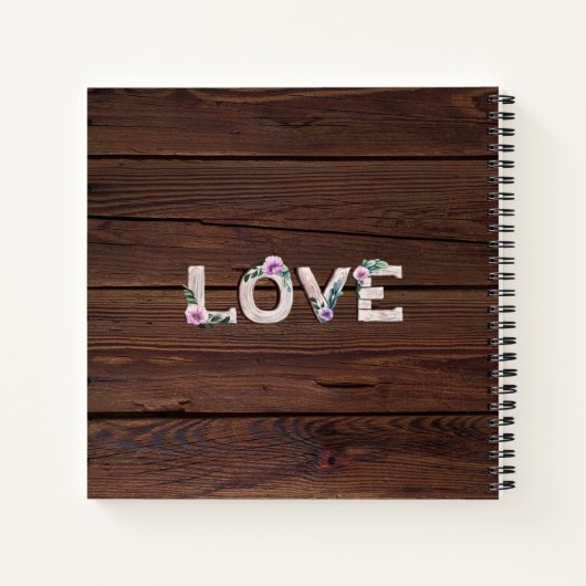 Rustic Bloom Custom Recipe Journal Wedding Gift Notitieboek (Achterkant)