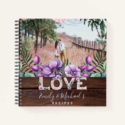 Rustic Bloom Custom Recipe Journal Wedding Gift Notitieboek (Voorkant)