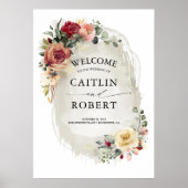 Rustic Bloom Elegant Fall Wedding Poster (Voorkant)