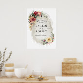 Rustic Bloom Elegant Fall Wedding Poster (Keuken)