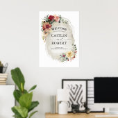 Rustic Bloom Elegant Fall Wedding Poster (Thuiskantoor)