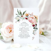 Rustic Bloom en Faux Roos Gold Foil Wedding Kaart
