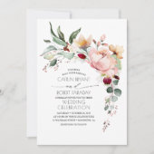 Rustic Bloom en Faux Roos Gold Foil Wedding Kaart (Voorkant)