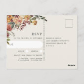 Rustic Bloom Floral Wedding Meal Choice RSVP Briefkaart (Achterkant)