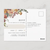 Rustic Bloom Floral Wedding Meal Choice RSVP Briefkaart (Achterkant)