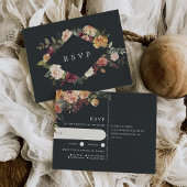 Rustic Bloom Floral Wedding Meal Choice RSVP Briefkaart