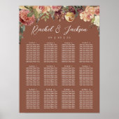 Rustic Bloom Floral Wedding Seating Chart Poster (Voorkant)