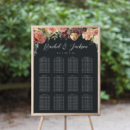 Rustic Bloom Floral Wedding Seating Chart Poster