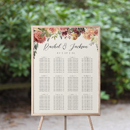 Rustic Bloom Floral Wedding Seating Chart Poster