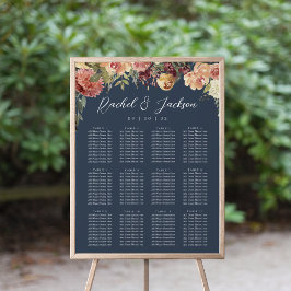Rustic Bloom Floral Wedding Seating Chart Poster