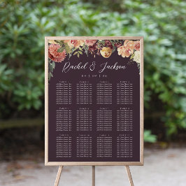 Rustic Bloom Floral Wedding Seating Chart Poster