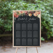 Rustic Bloom Floral Wedding Seating Chart Poster