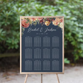 Rustic Bloom Floral Wedding Seating Chart Poster