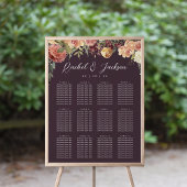 Rustic Bloom Floral Wedding Seating Chart Poster
