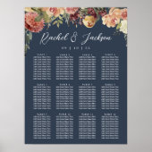 Rustic Bloom Floral Wedding Seating Chart Poster (Voorkant)
