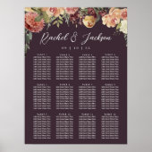Rustic Bloom Floral Wedding Seating Chart Poster (Voorkant)
