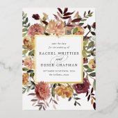 Rustic Bloom Folie sparen de Kaart van de Datum (Voorkant)