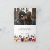 Rustic Bloom | Foto Huwelijk Dank u kaart (Binnen)