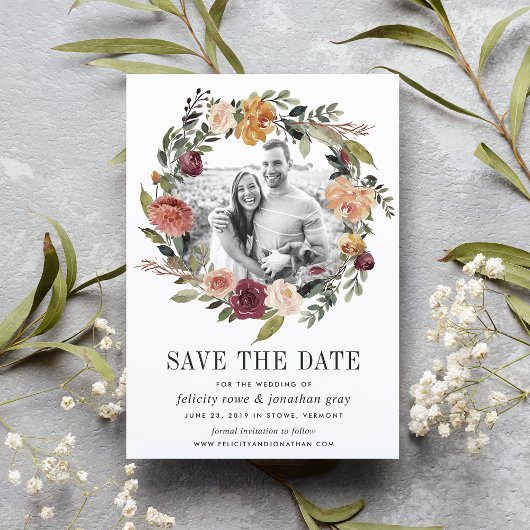 Rustic Bloom | Foto Save the Date Kaart