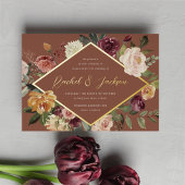 Rustic Bloom Geometric Floral Wedding Folie Uitnodiging