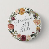 Rustic Bloom Grandma van de Bride Ronde Button 5,7 Cm (Voorkant)