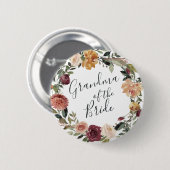 Rustic Bloom Grandma van de Bride Ronde Button 5,7 Cm (Voorkant /achterkant)
