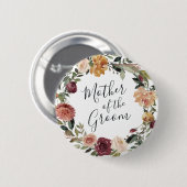 Rustic Bloom Moeder van de Groom Ronde Button 5,7 Cm (Voorkant /achterkant)