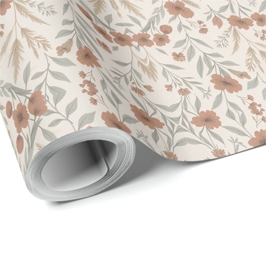 Rustic Bloom Moederdag Cadeaupapier (Rol Hoek)