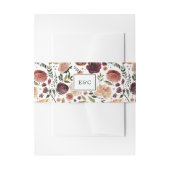 Rustic Bloom Monogram Uitnodigingen Wikkel (Voorkant Voorbeeld)